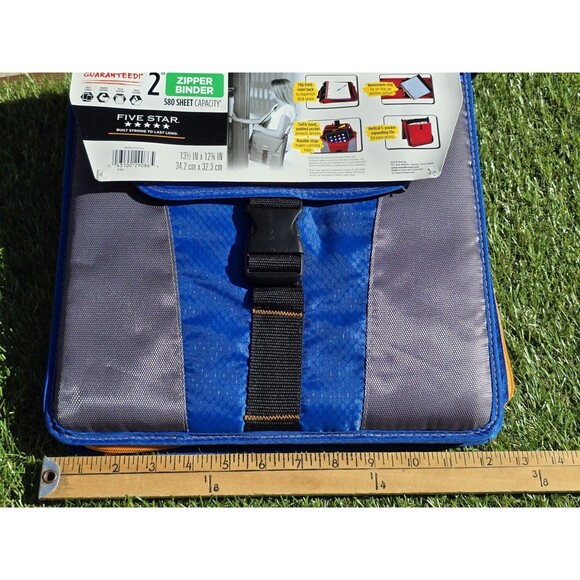 Mead Five Star 2" Zipper Binder Blue Gray 580 Sheet Capacity Built Strong NOS - Picture 6 of 13